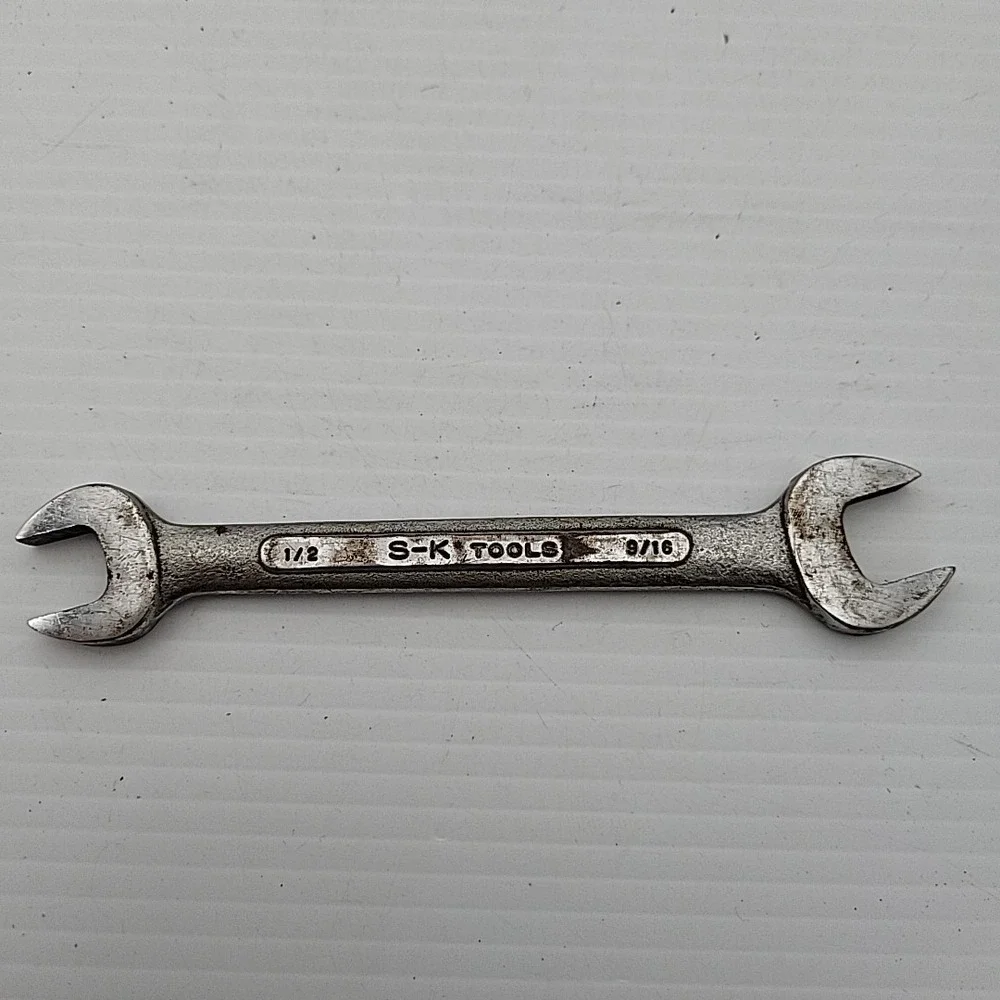 Vintage S-k SK 0-1618 1/2 x 9/16 Double Open Ended Wrench Made in USA